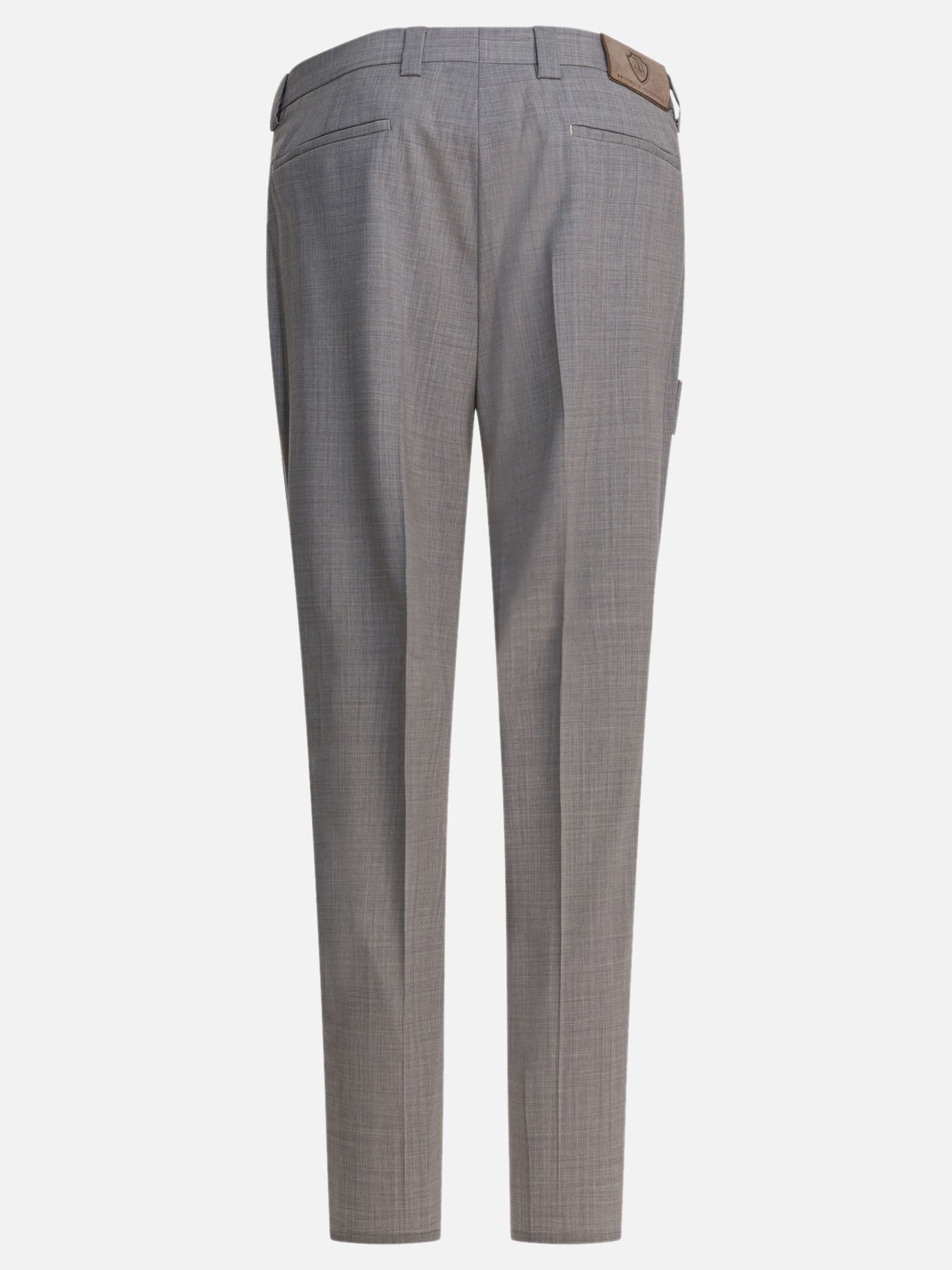 Pantaloni sartoriali Solid colour  Grigio - Brunello Cucinelli Uomo | PDP | VIETTI Online Store | thumbnail_2