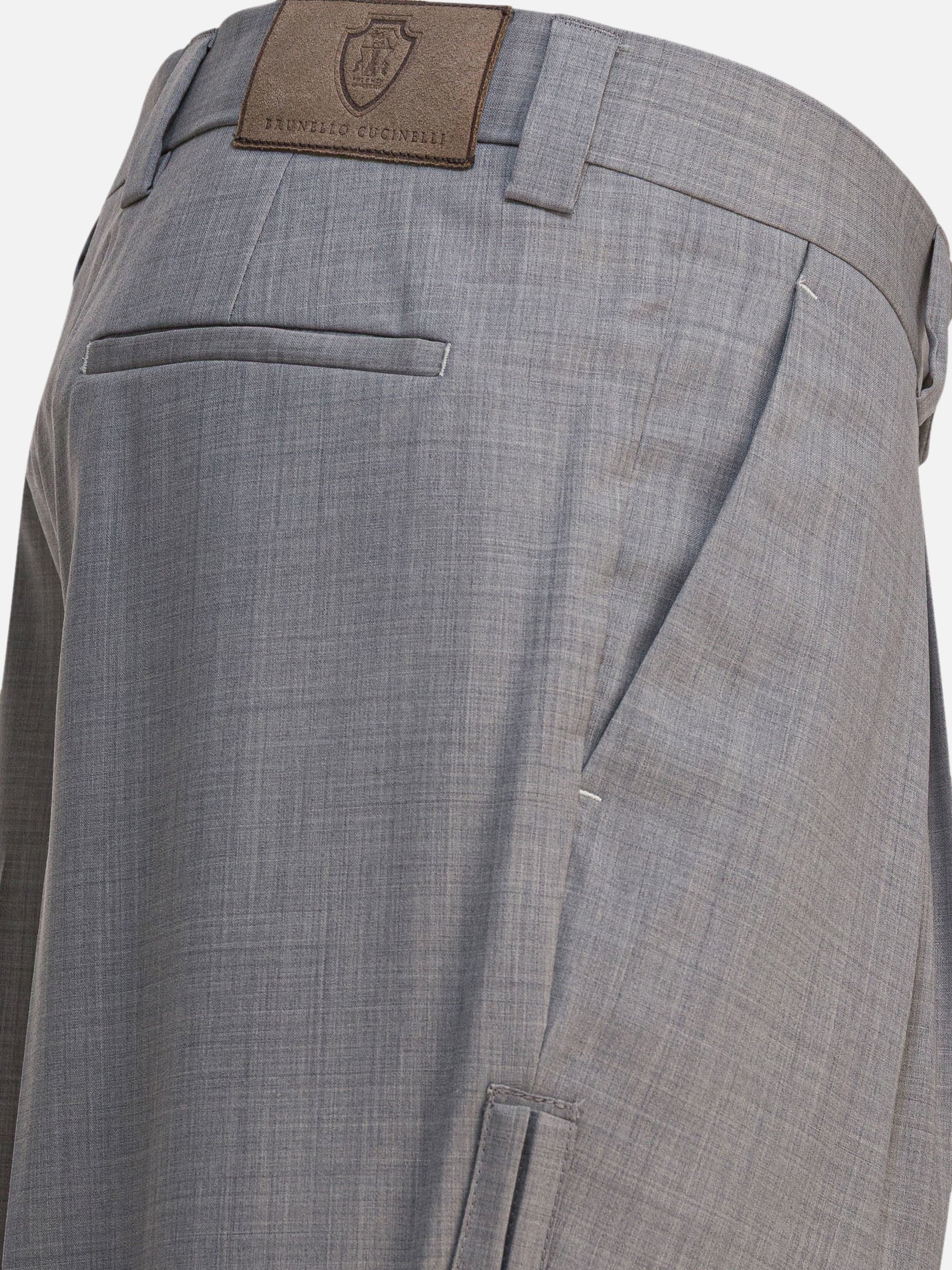 Pantaloni sartoriali Solid colour  Grigio - Brunello Cucinelli Uomo | PDP | VIETTI Online Store | thumbnail_4