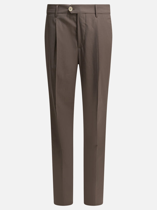 Tailored trousers Solid colour  Brown - Brunello Cucinelli Men | PLP | VIETTI Online Store 
