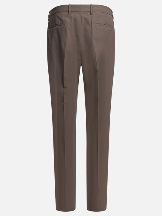 Pantaloni sartoriali Solid colour  Marrone - Brunello Cucinelli Uomo | VIETTI Online Store | 2
