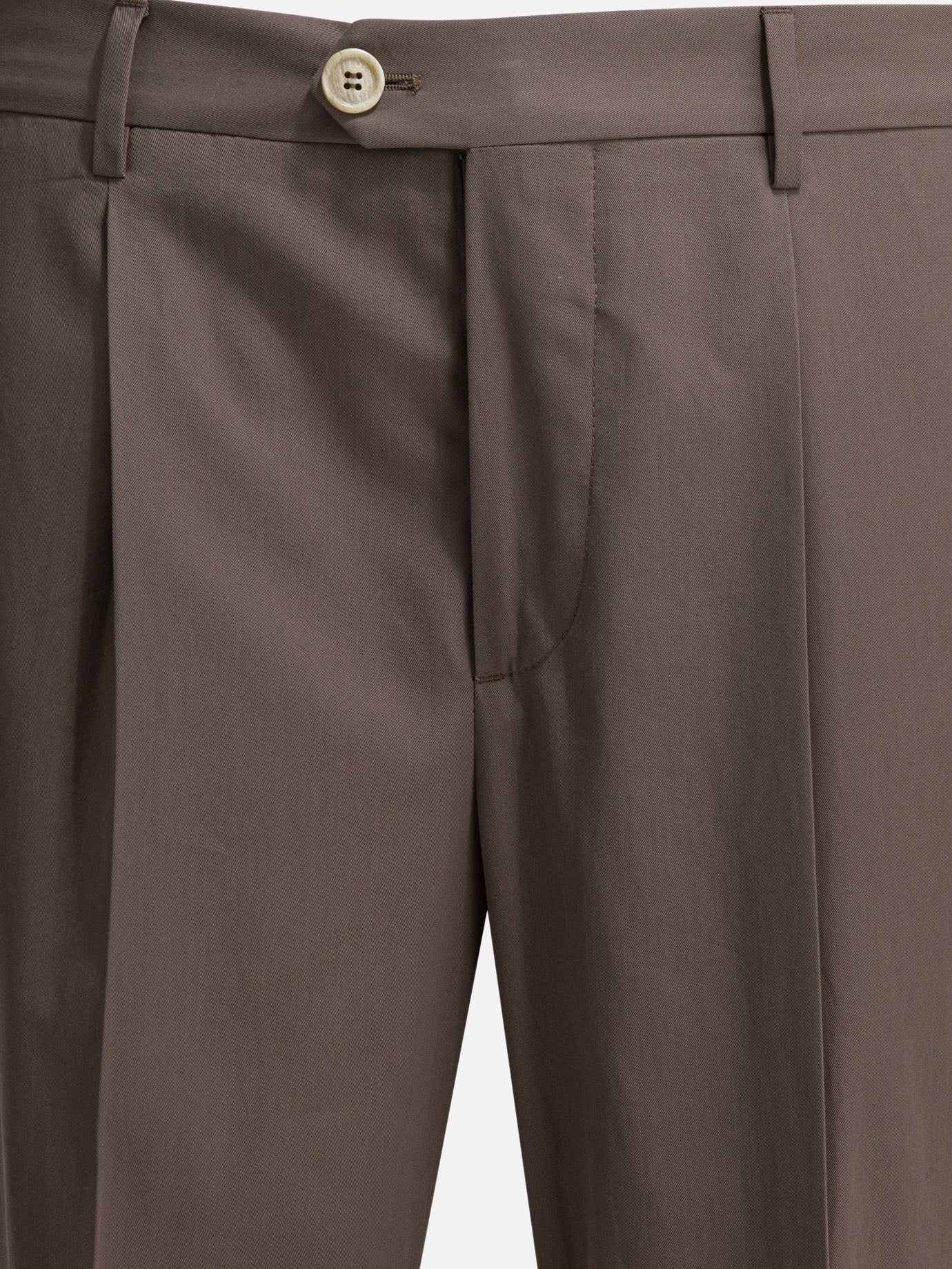 Tailored trousers Solid colour  Brown - Brunello Cucinelli Men | PDP | VIETTI Online Store | thumbnail_5