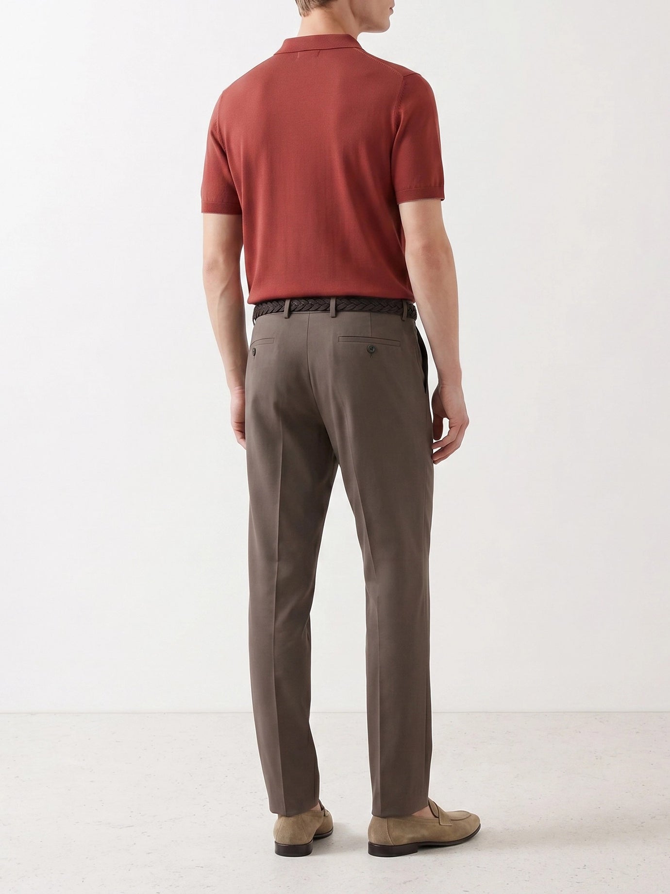 Tailored trousers Solid colour  Brown - Brunello Cucinelli Men | PDP | VIETTI Online Store | thumbnail_3