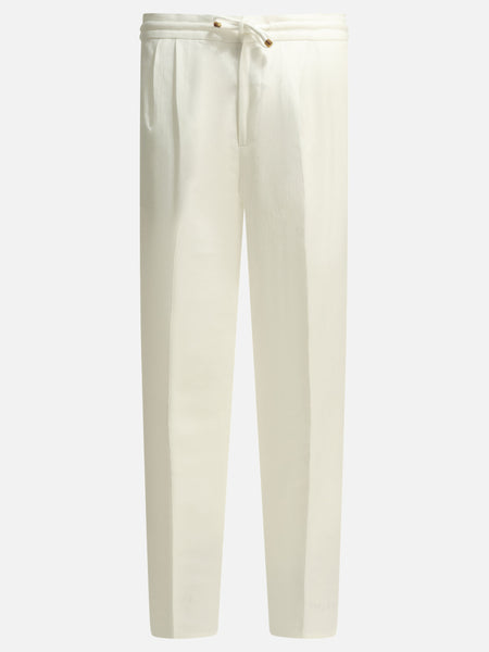 Brunello Cucinelli Casual linen and cotton pants MH255E1710 White