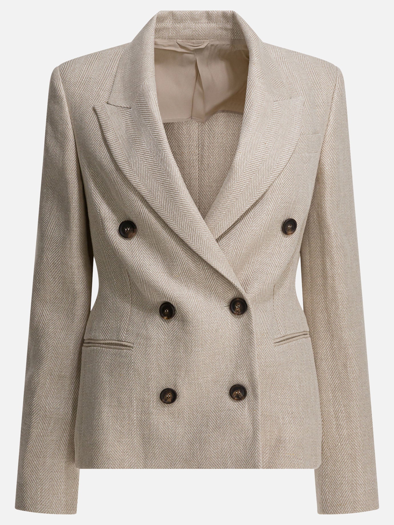 Blazer Solid colour  Beige - Brunello Cucinelli Donna | PDP | VIETTI Online Store | Zoom-Modal
