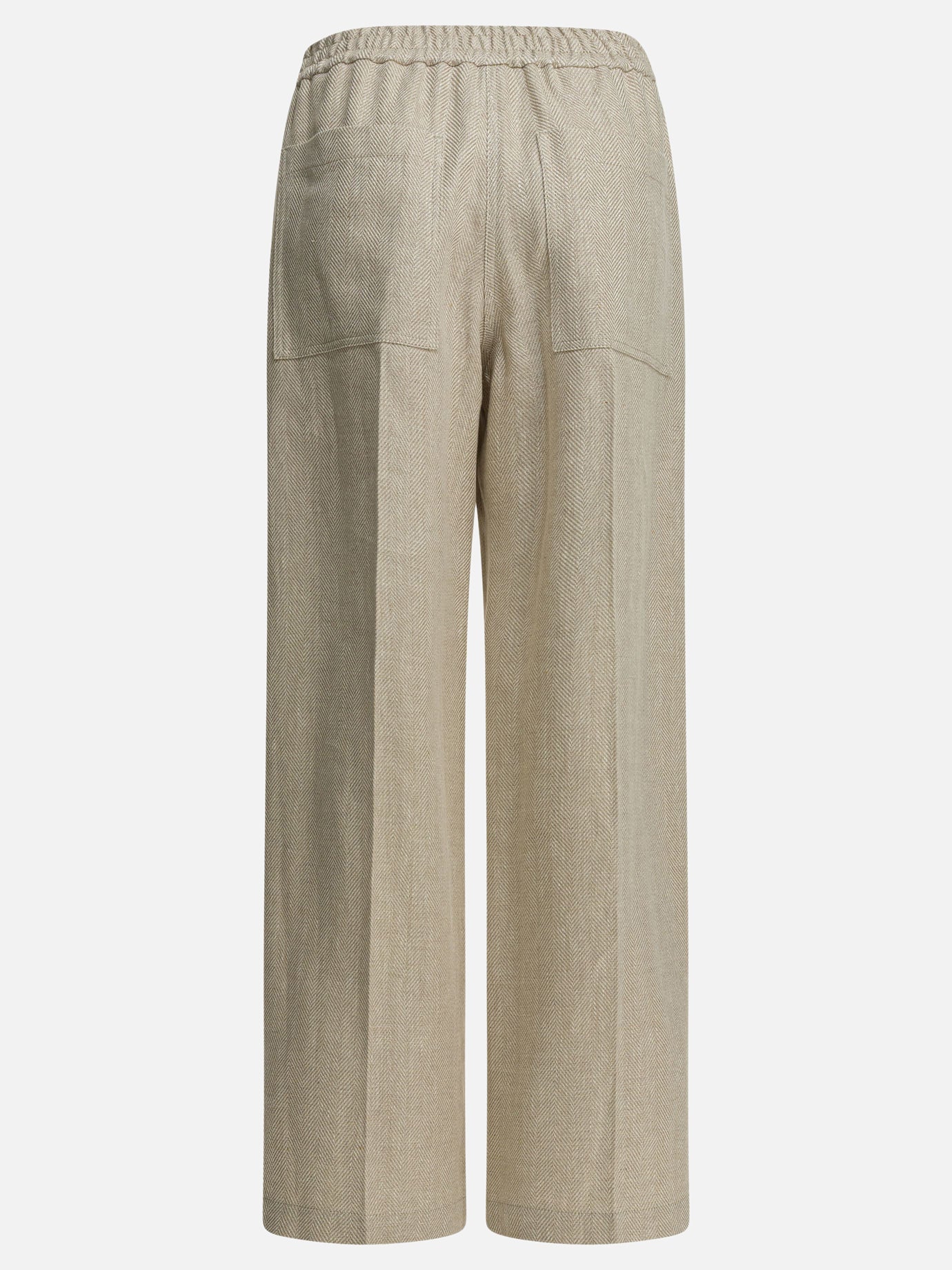 Tailored trousers Solid colour  Beige - Brunello Cucinelli Women | PDP | VIETTI Online Store | thumbnail_4