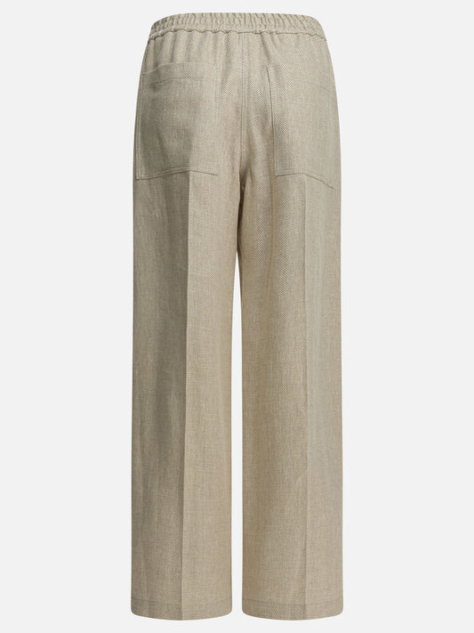 Tailored trousers Solid colour  Beige - Brunello Cucinelli Women | PLP | VIETTI Online Store | 2
