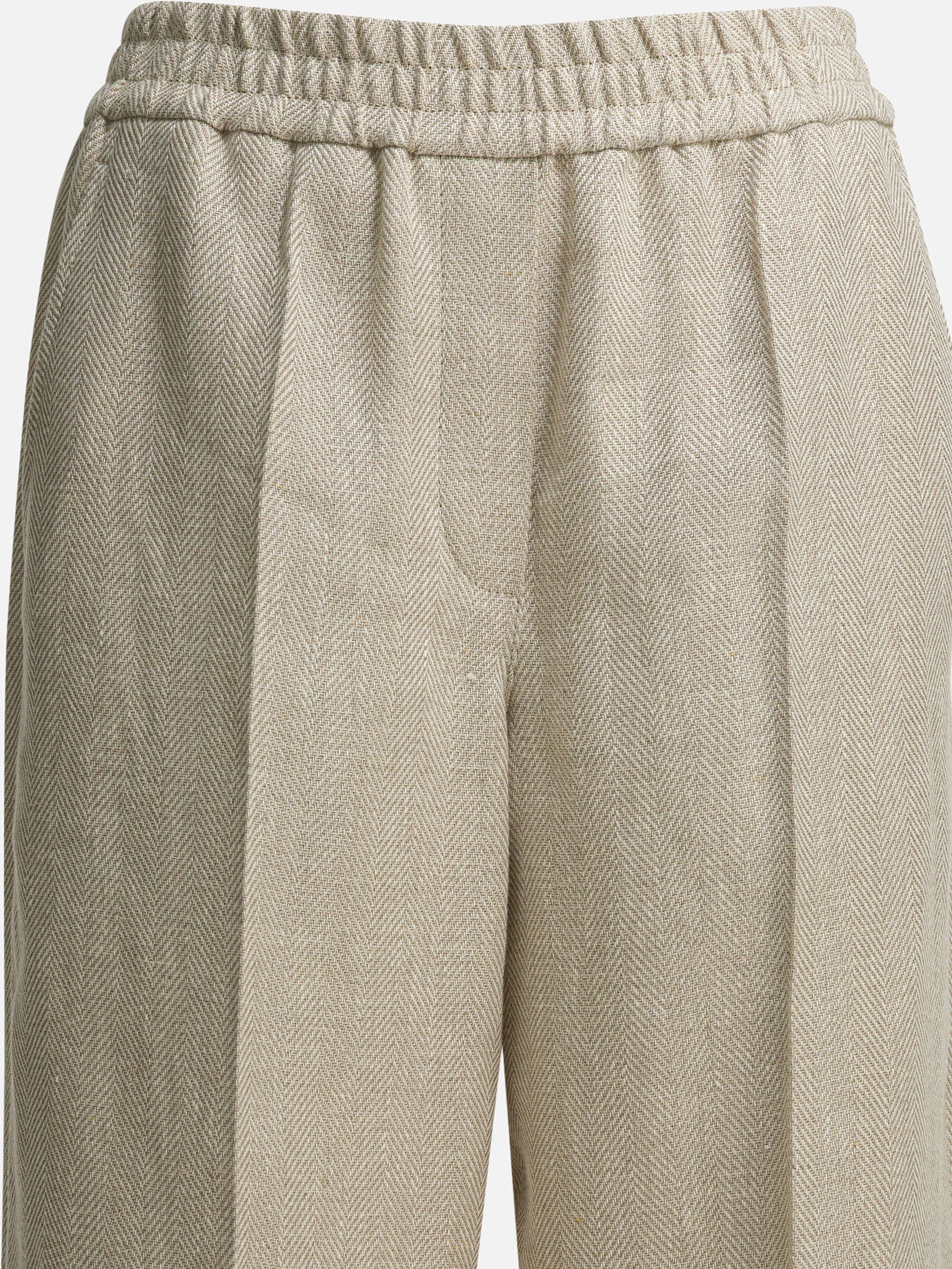 Tailored trousers Solid colour  Beige - Brunello Cucinelli Women | PDP | VIETTI Online Store | thumbnail_3