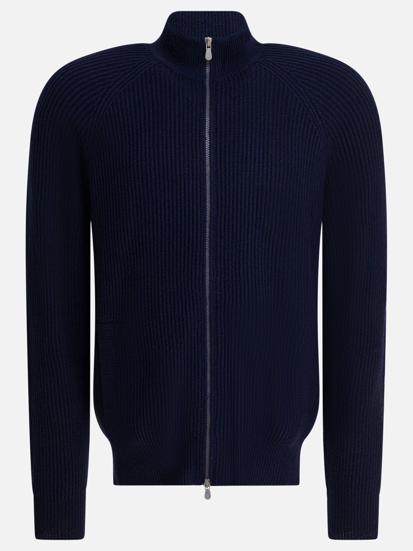 Maglioni con zip Solid colour  Blu - Brunello Cucinelli Uomo | PDP | VIETTI Online Store | Zoom-Modal
