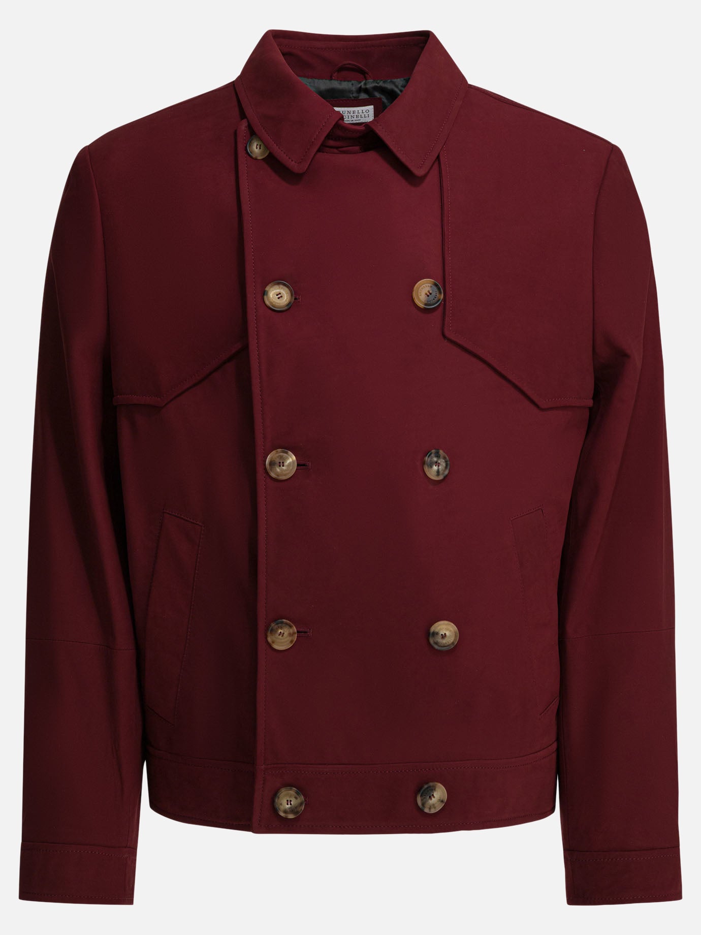 Leather jackets Solid colour  Bordeaux - Brunello Cucinelli Men | PDP | VIETTI Online Store | Zoom-Modal

