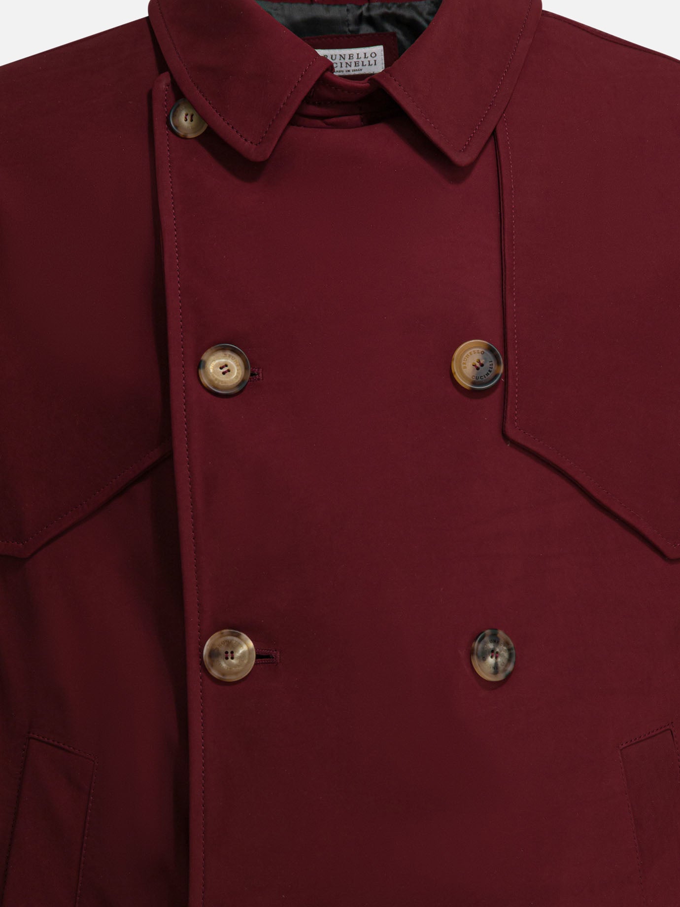 Leather jackets Solid colour  Bordeaux - Brunello Cucinelli Men | PDP | VIETTI Online Store | thumbnail_3