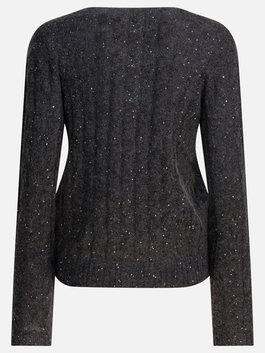 Maglioni scollo a V Textured knit  Blu - Brunello Cucinelli Donna | PDP | VIETTI Online Store | 2
