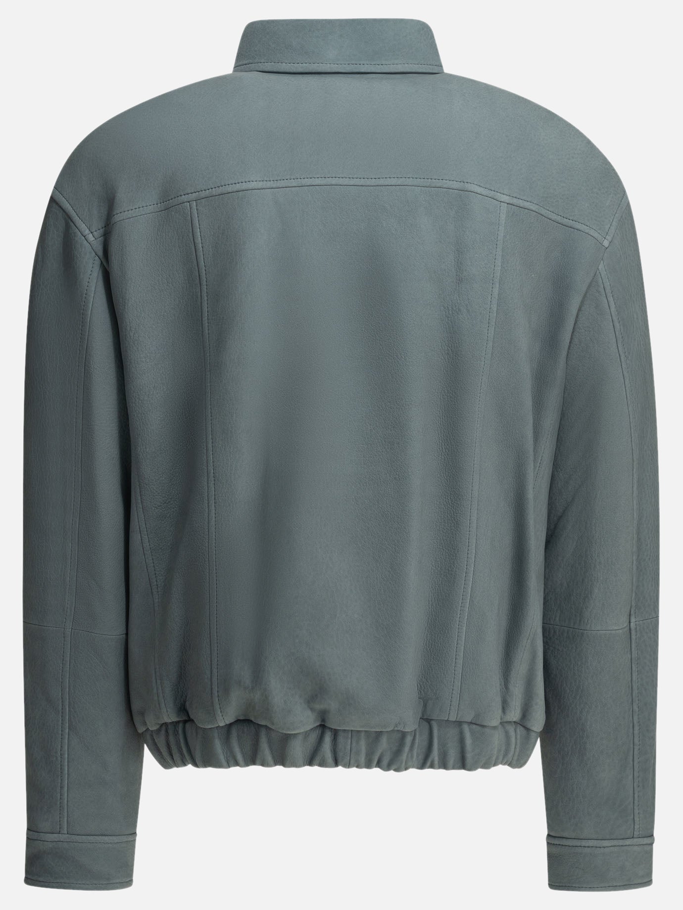 Leather jackets Solid colour  Light blue - Brunello Cucinelli Men | PDP | VIETTI Online Store | Zoom-Modal_2
