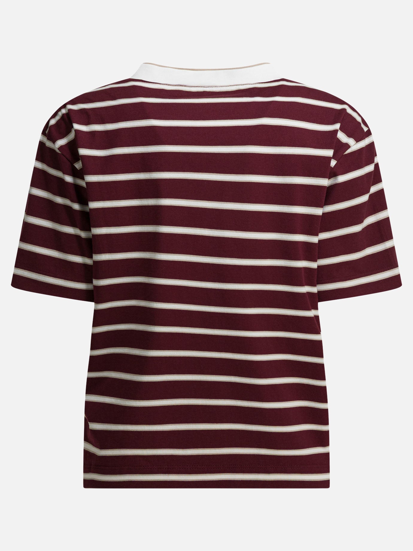 T-shirt girocollo Striped  Bordeaux - Brunello Cucinelli Donna | PDP | VIETTI Online Store | thumbnail_2