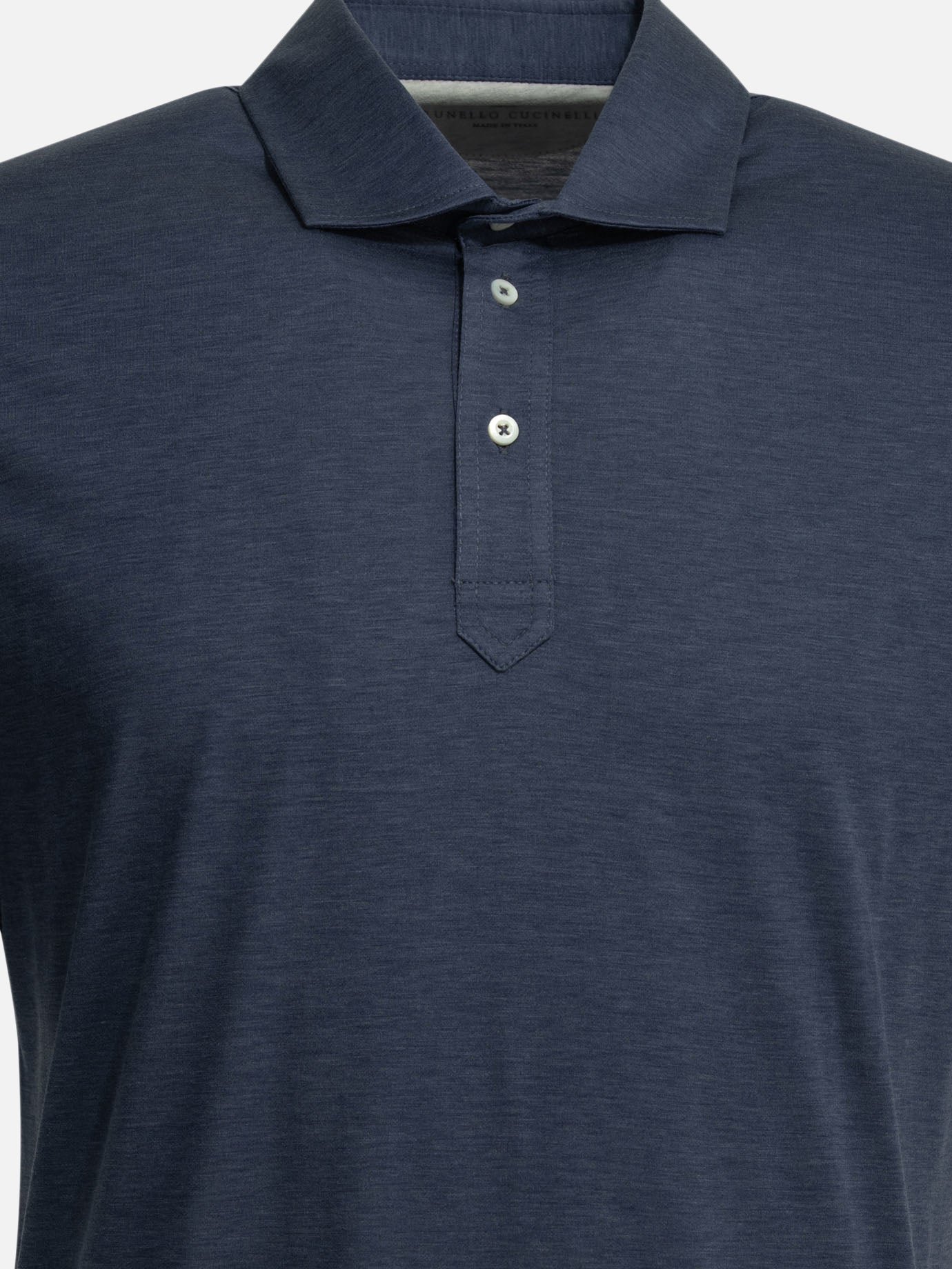 Polo shirts with buttons Solid colour  Blue - Brunello Cucinelli Men | PDP | VIETTI Online Store | thumbnail_3