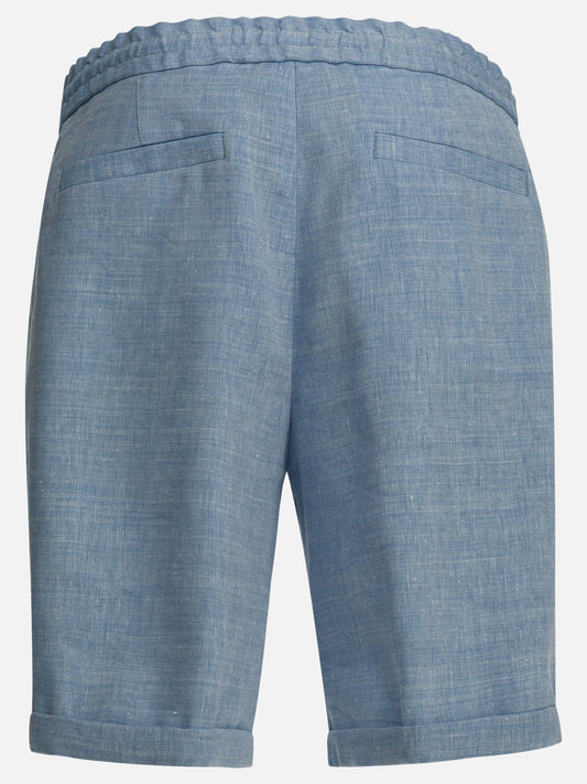 Drawstring shorts Solid colour  Light blue - Brunello Cucinelli Men | PDP | VIETTI Online Store | 2
