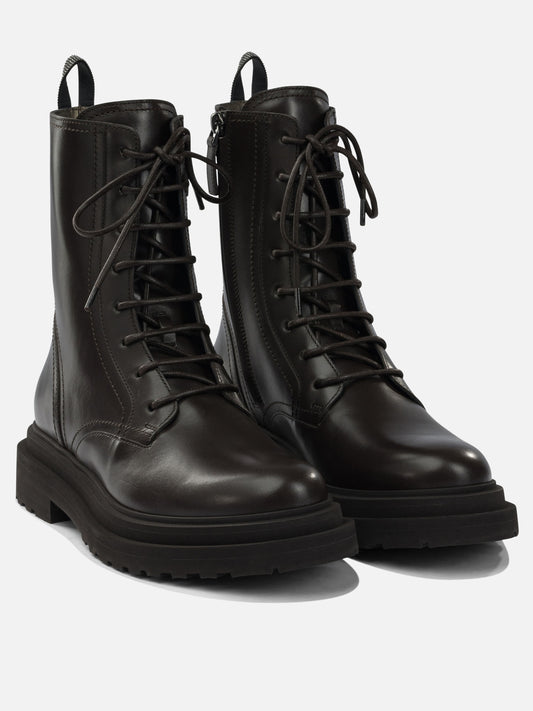 Stivaletti stringati 100% leather - 100% leather  Marrone - Brunello Cucinelli Donna | VIETTI Online Store | 2
