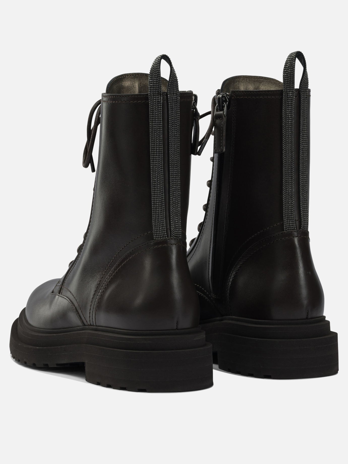 Stivaletti stringati 100% leather - 100% leather  Marrone - Brunello Cucinelli Donna | PDP | VIETTI Online Store | Zoom-Modal_4
