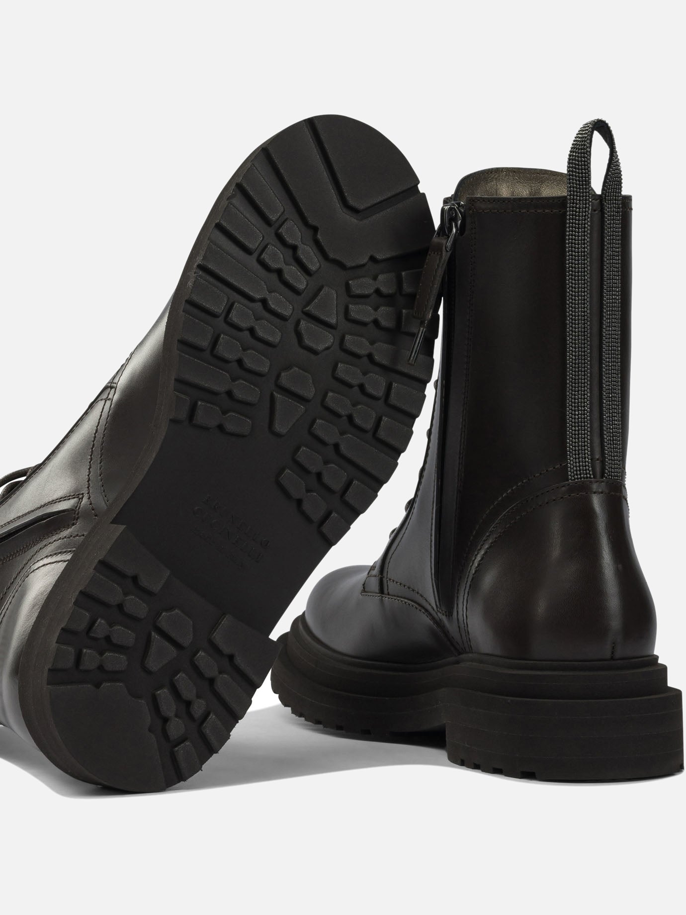 Stivaletti stringati 100% leather - 100% leather  Marrone - Brunello Cucinelli Donna | PDP | VIETTI Online Store | Zoom-Modal_5
