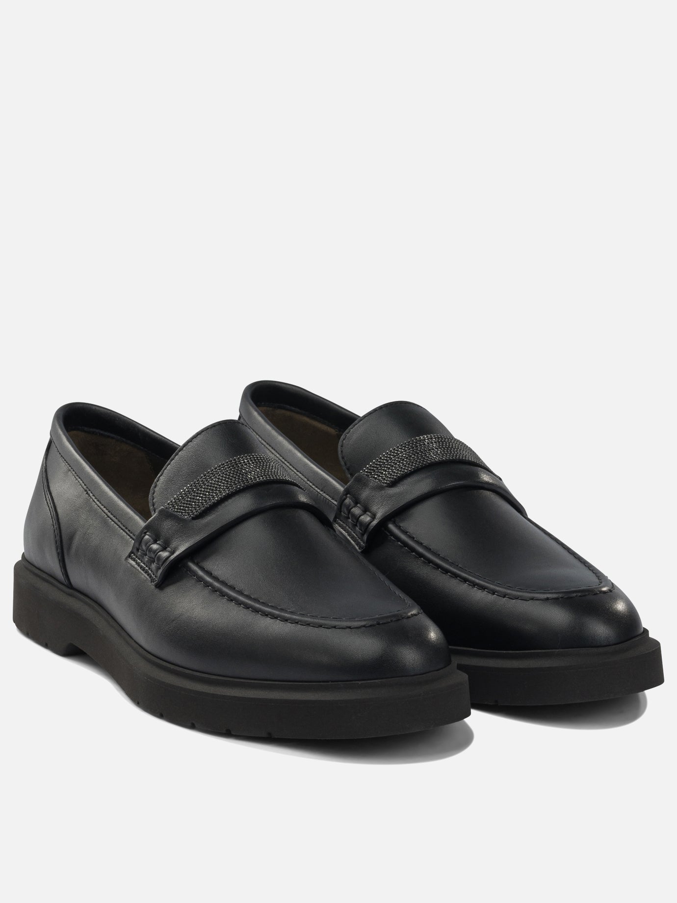 Mocassini 100% leather - 100% leather  Nero - Brunello Cucinelli Donna | PDP | VIETTI Online Store | thumbnail_2