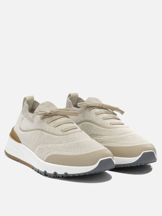 Low top sneakers 100% cotton - 100% rubber  Beige - Brunello Cucinelli Men | PDP | VIETTI Online Store | 2
