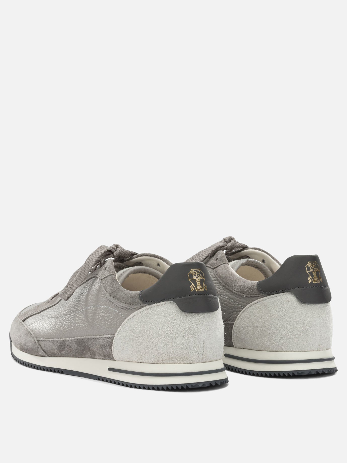 Low top sneakers 100% leather - 100% rubber  Grey - Brunello Cucinelli Men | PDP | VIETTI Online Store | thumbnail_4