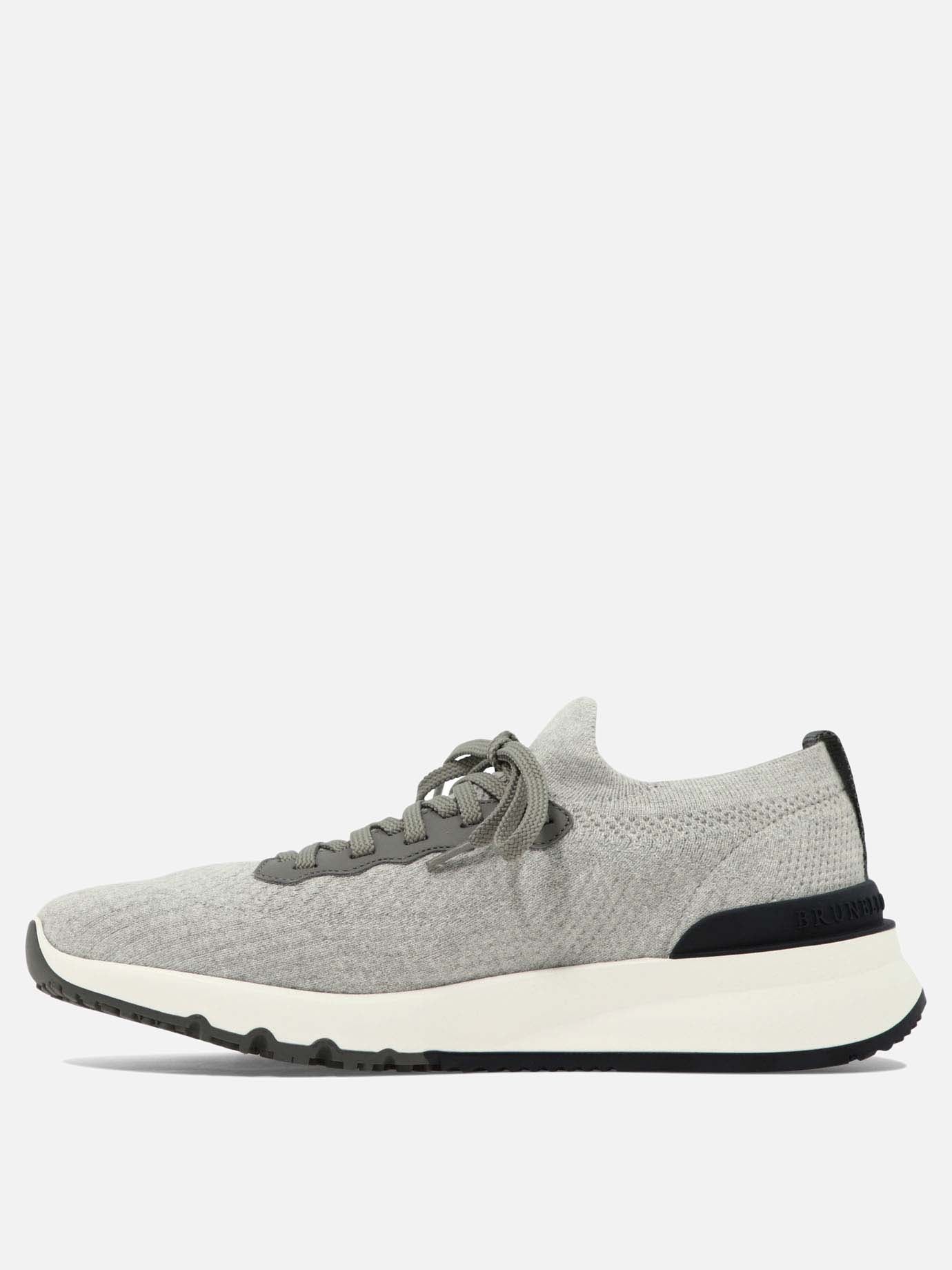 Low top sneakers 100% cotton - 100% goat leather  Grey - Brunello Cucinelli Men | PDP | VIETTI Online Store | Zoom-Modal_3
