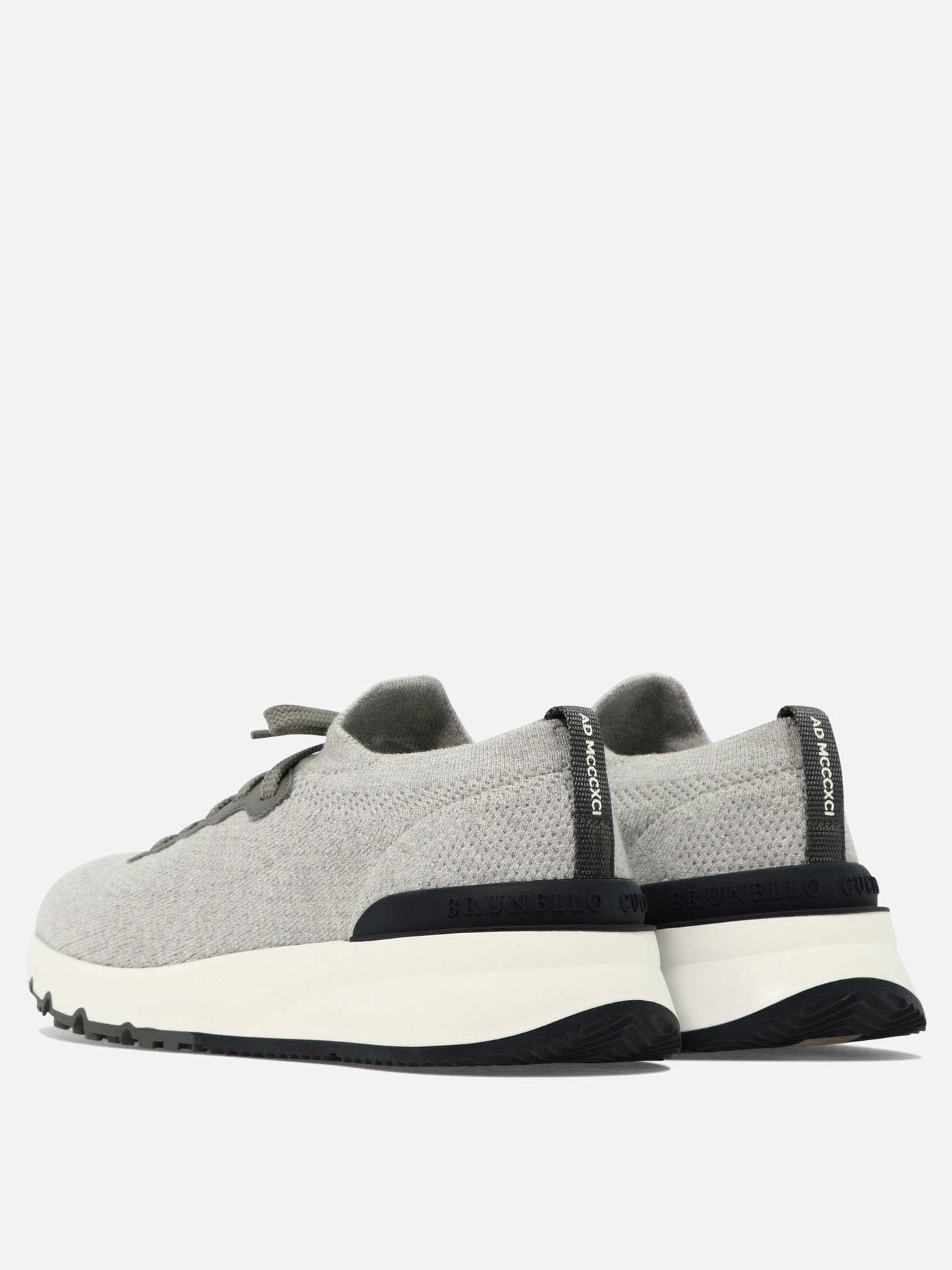 Low top sneakers 100% cotton - 100% goat leather  Grey - Brunello Cucinelli Men | PDP | VIETTI Online Store | thumbnail_4