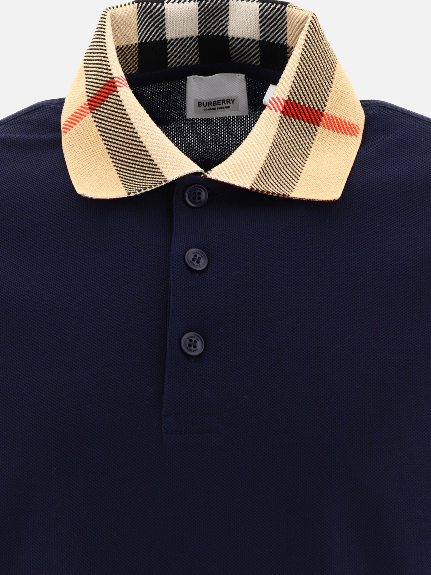 Polo shirts with buttons Solid colour  Blue - Burberry Men | PDP | VIETTI Online Store | thumbnail_3