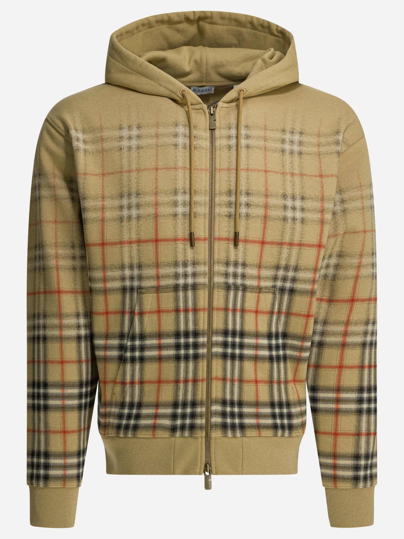Felpe con zip Check  Beige - Burberry Uomo | PDP | VIETTI Online Store | thumbnail