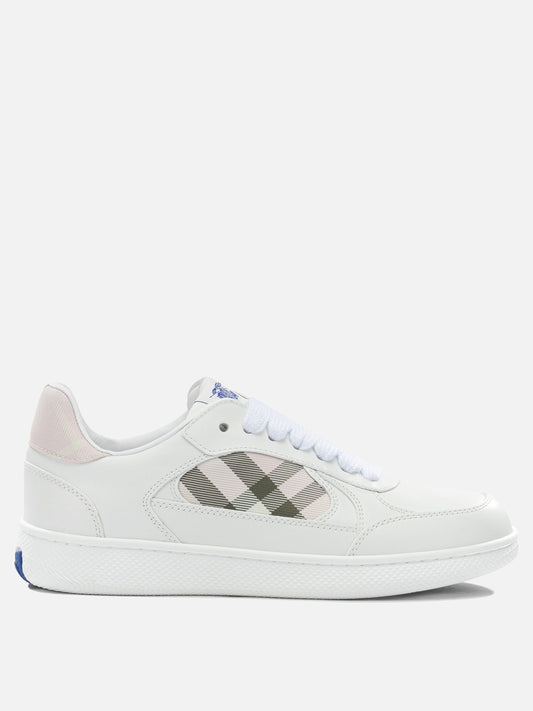 Low top sneakers 73% calf leather 26% nylon 1% polyurethane  White - Burberry Women | PDP | VIETTI Online Store 
