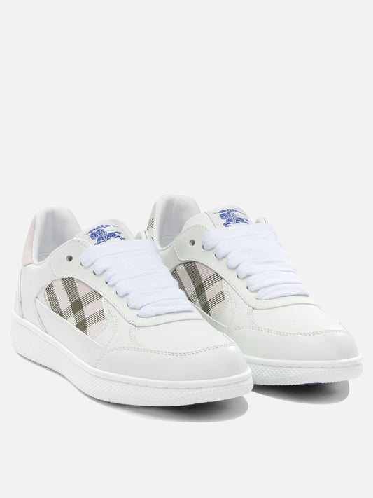 Low top sneakers 73% calf leather 26% nylon 1% polyurethane  White - Burberry Women | PDP | VIETTI Online Store | 2
