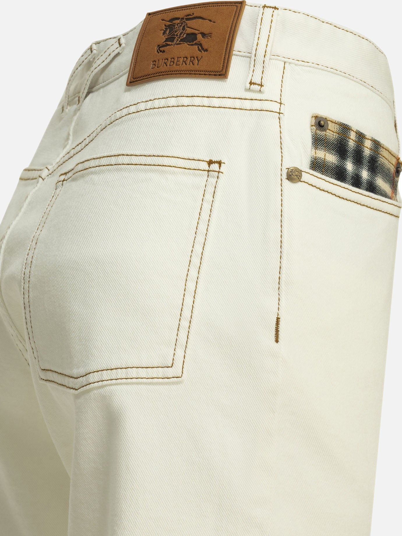 Straight-leg jeans Solid colour  White - Burberry Women | PDP | VIETTI Online Store | thumbnail_4