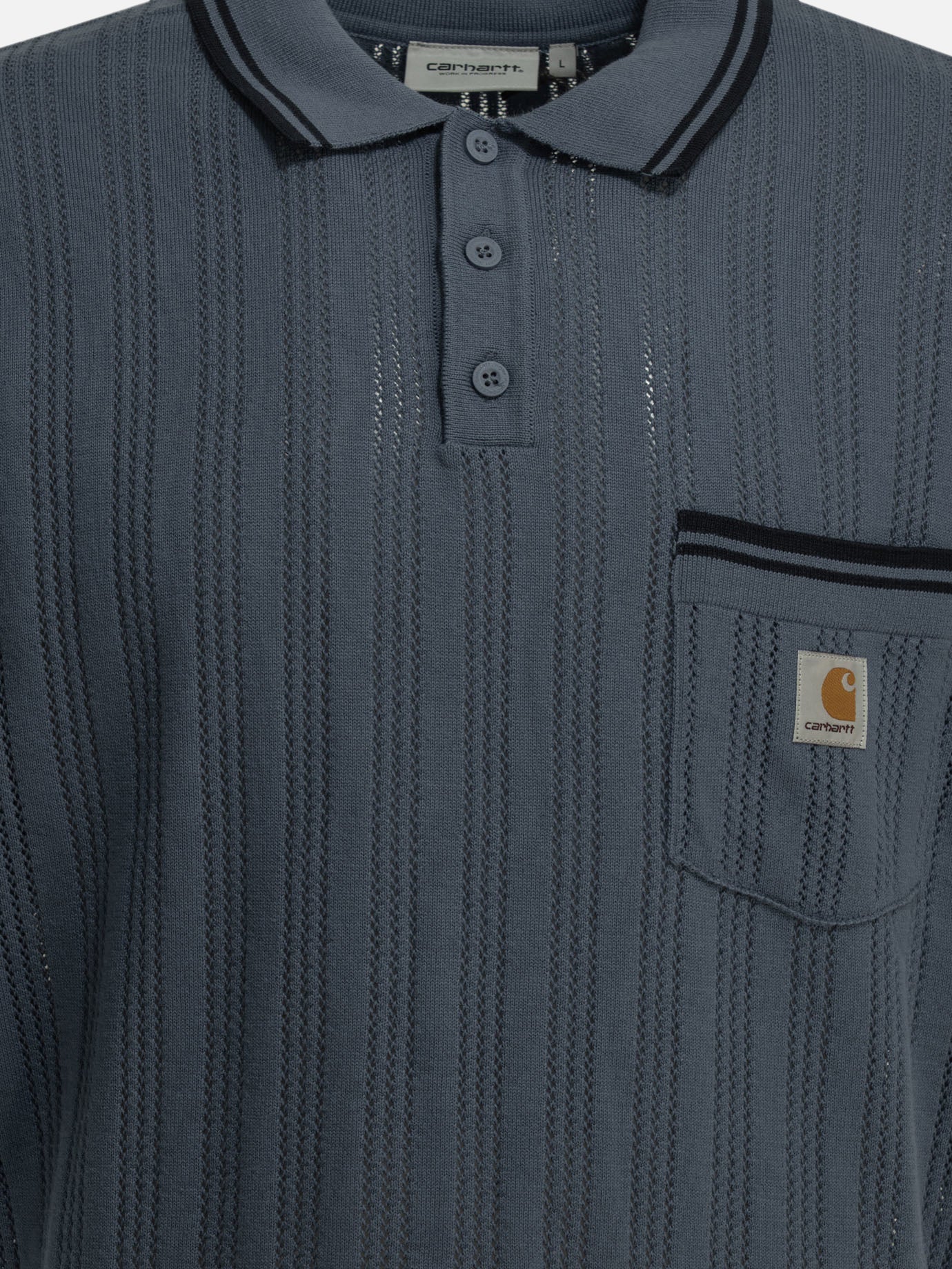 Polo shirts with buttons Logo  Blue - Carhartt WIP Men | PDP | VIETTI Online Store | thumbnail_3