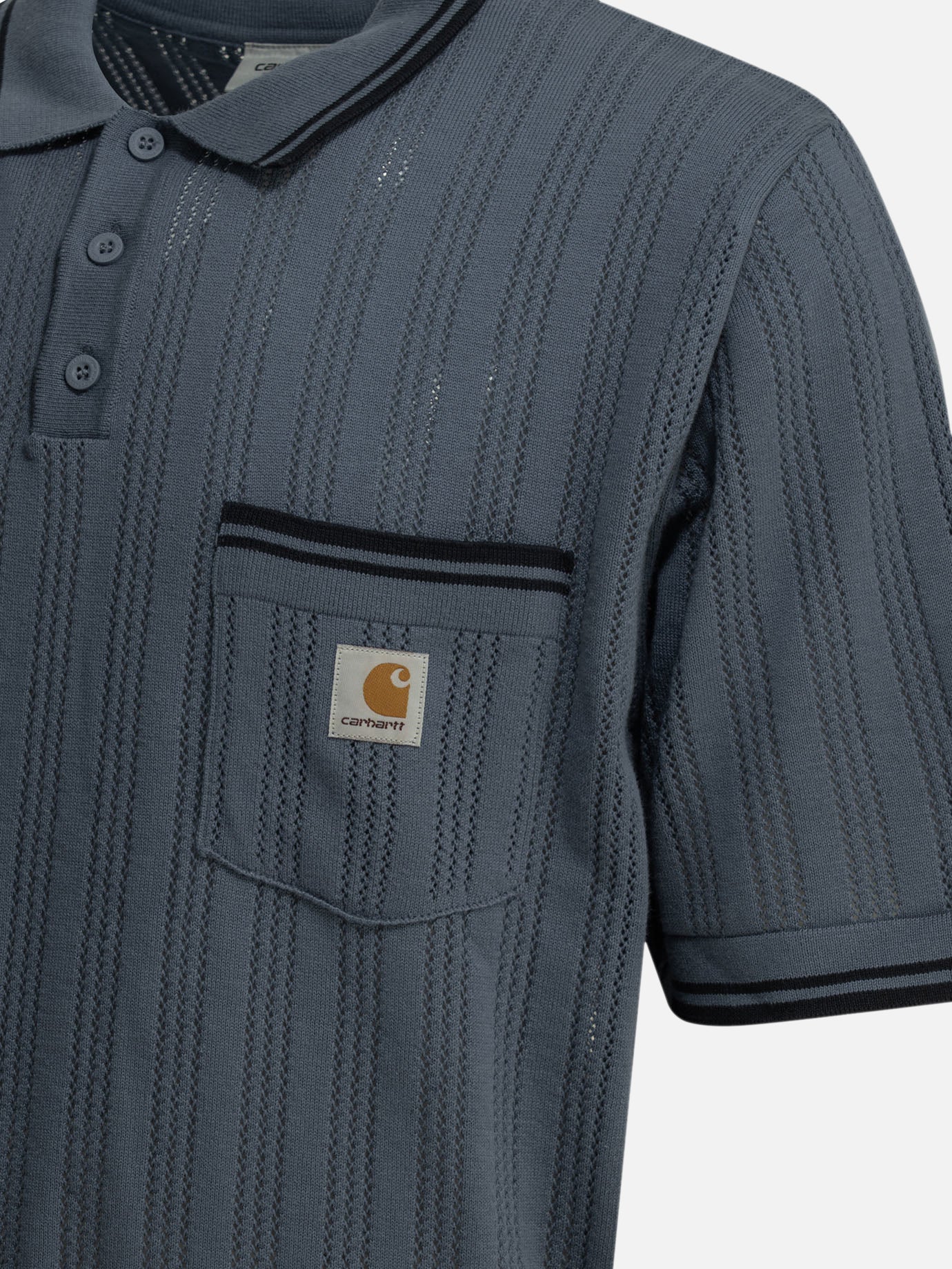 Polo shirts with buttons Logo  Blue - Carhartt WIP Men | PDP | VIETTI Online Store | thumbnail_4