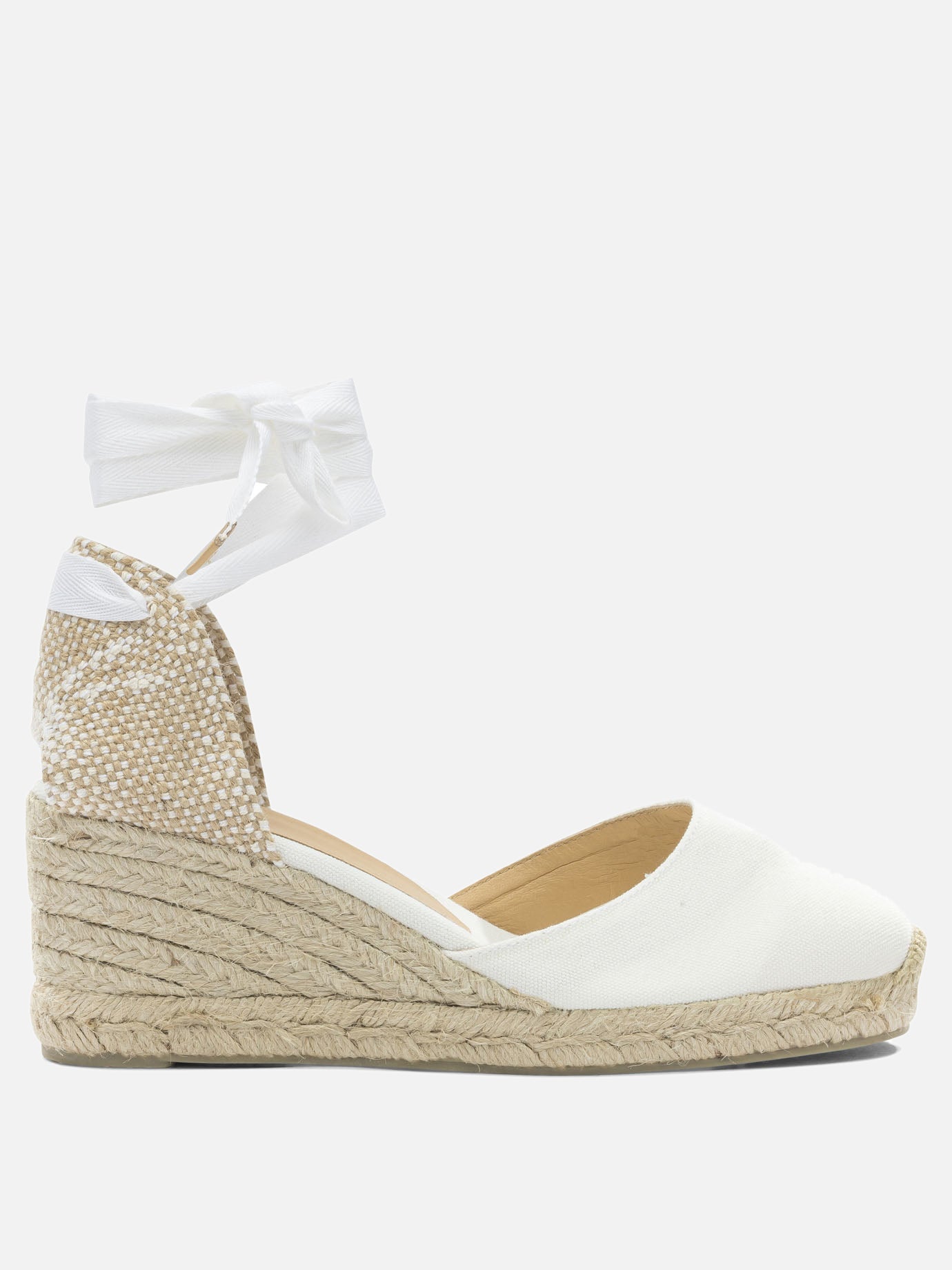 Heeled espadrilles 100% organic cotton - 100% rubber  White - Castañer Women | PDP | VIETTI Online Store | Zoom-Modal
