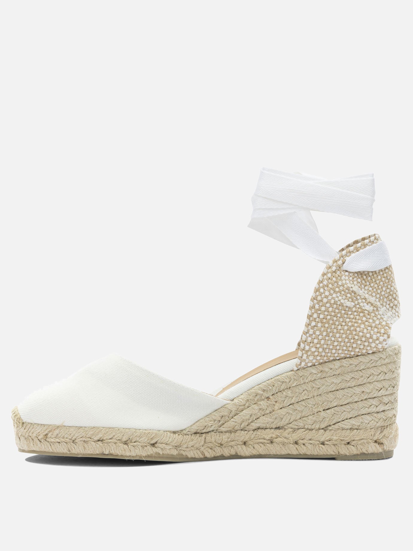 Heeled espadrilles 100% organic cotton - 100% rubber  White - Castañer Women | PDP | VIETTI Online Store | thumbnail_3