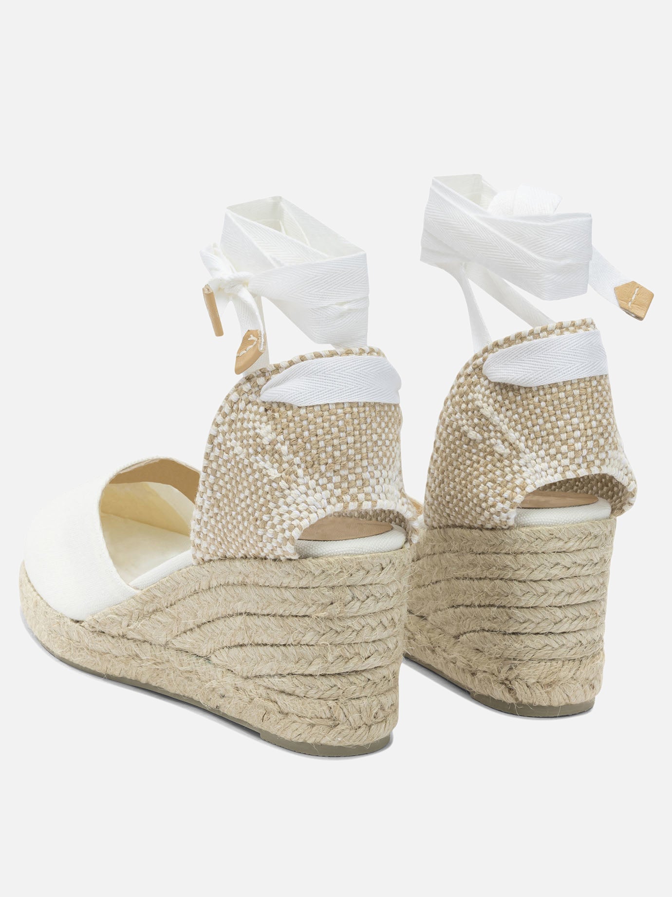 Heeled espadrilles 100% organic cotton - 100% rubber  White - Castañer Women | PDP | VIETTI Online Store | thumbnail_4