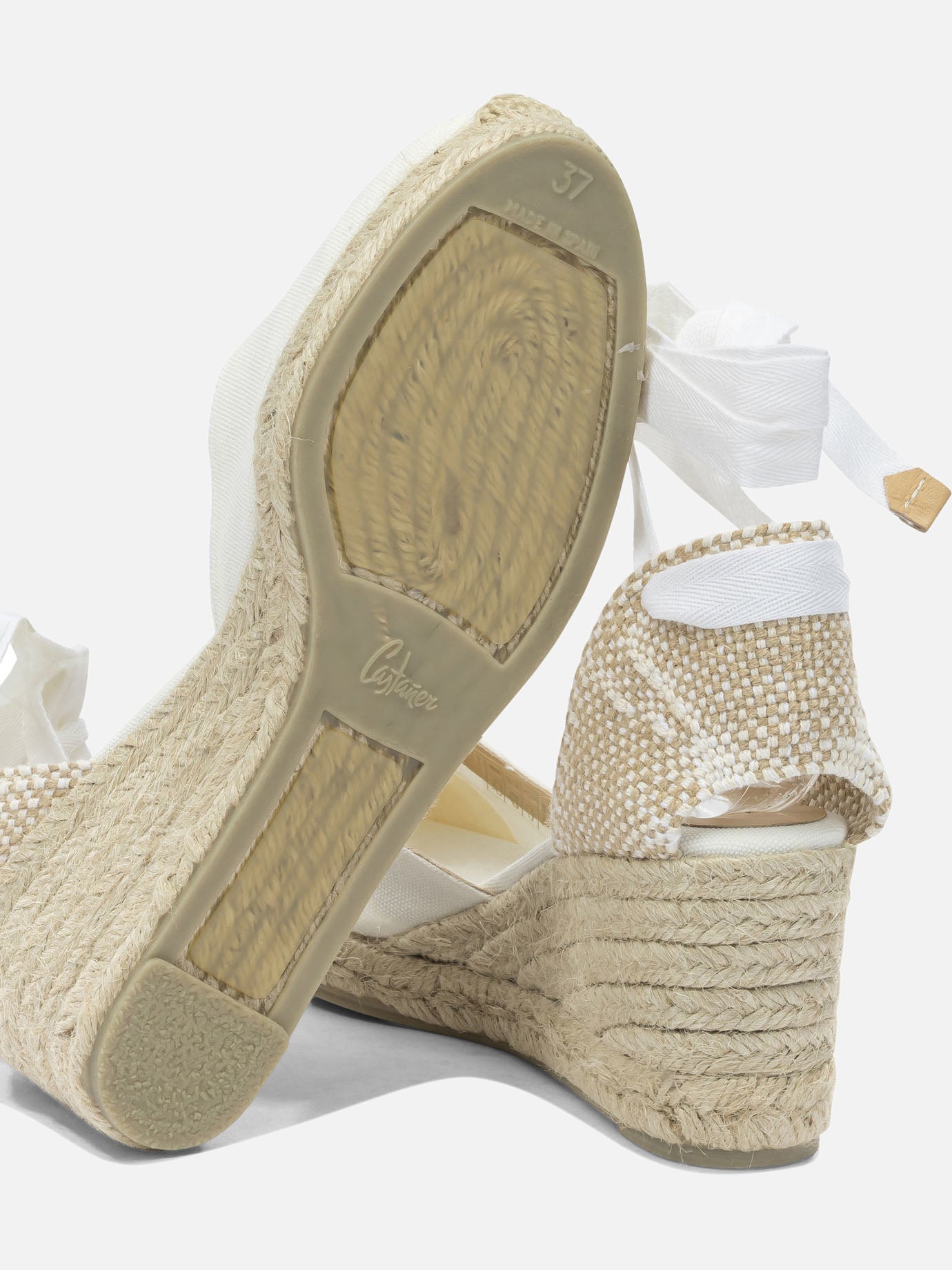Heeled espadrilles 100% organic cotton - 100% rubber  White - Castañer Women | PDP | VIETTI Online Store | thumbnail_5