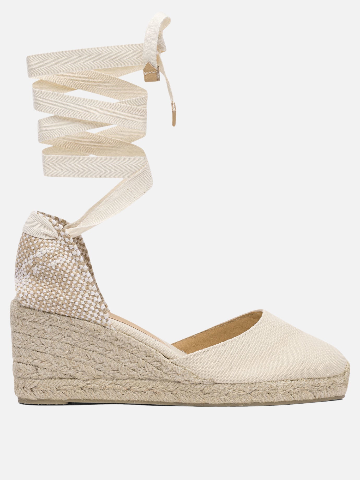 Espadrilles alte 100% organic cotton - 100% rubber  Beige - Castañer Donna | PDP | VIETTI Online Store | Zoom-Modal
