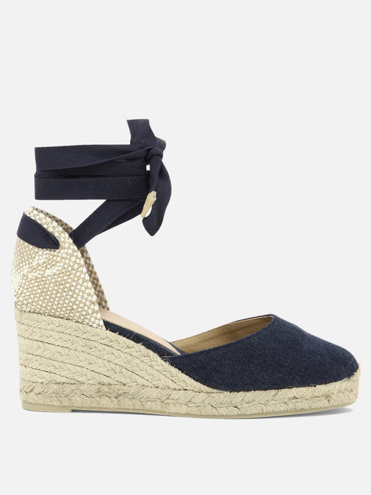 Espadrilles alte 100% organic cotton - 100% rubber  Blu - Castañer Donna | PLP | VIETTI Online Store 
