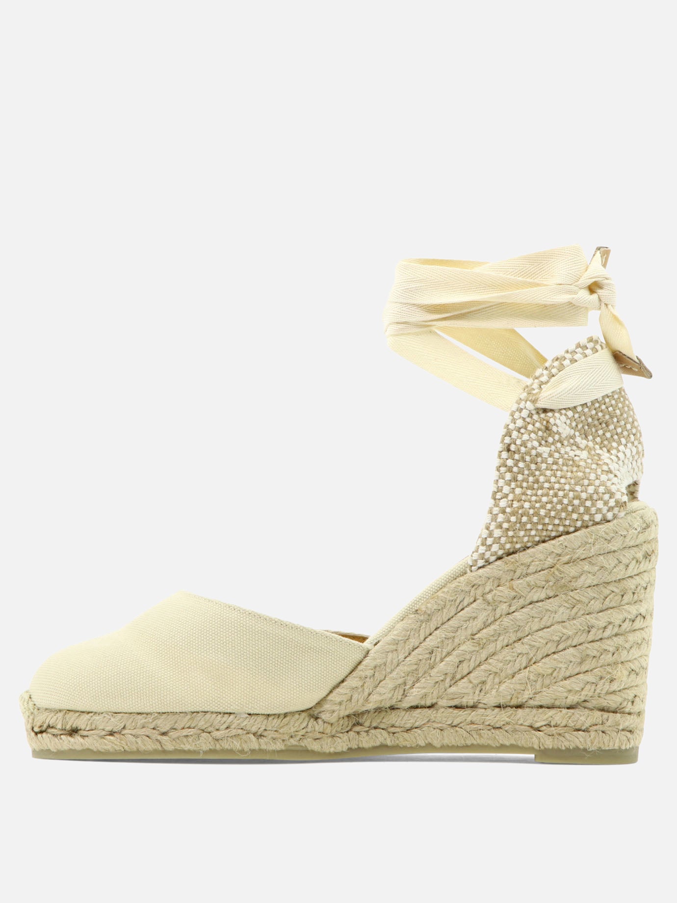 Heeled espadrilles 100% organic cotton - 100% rubber  White - Castañer Women | PDP | VIETTI Online Store | thumbnail_3