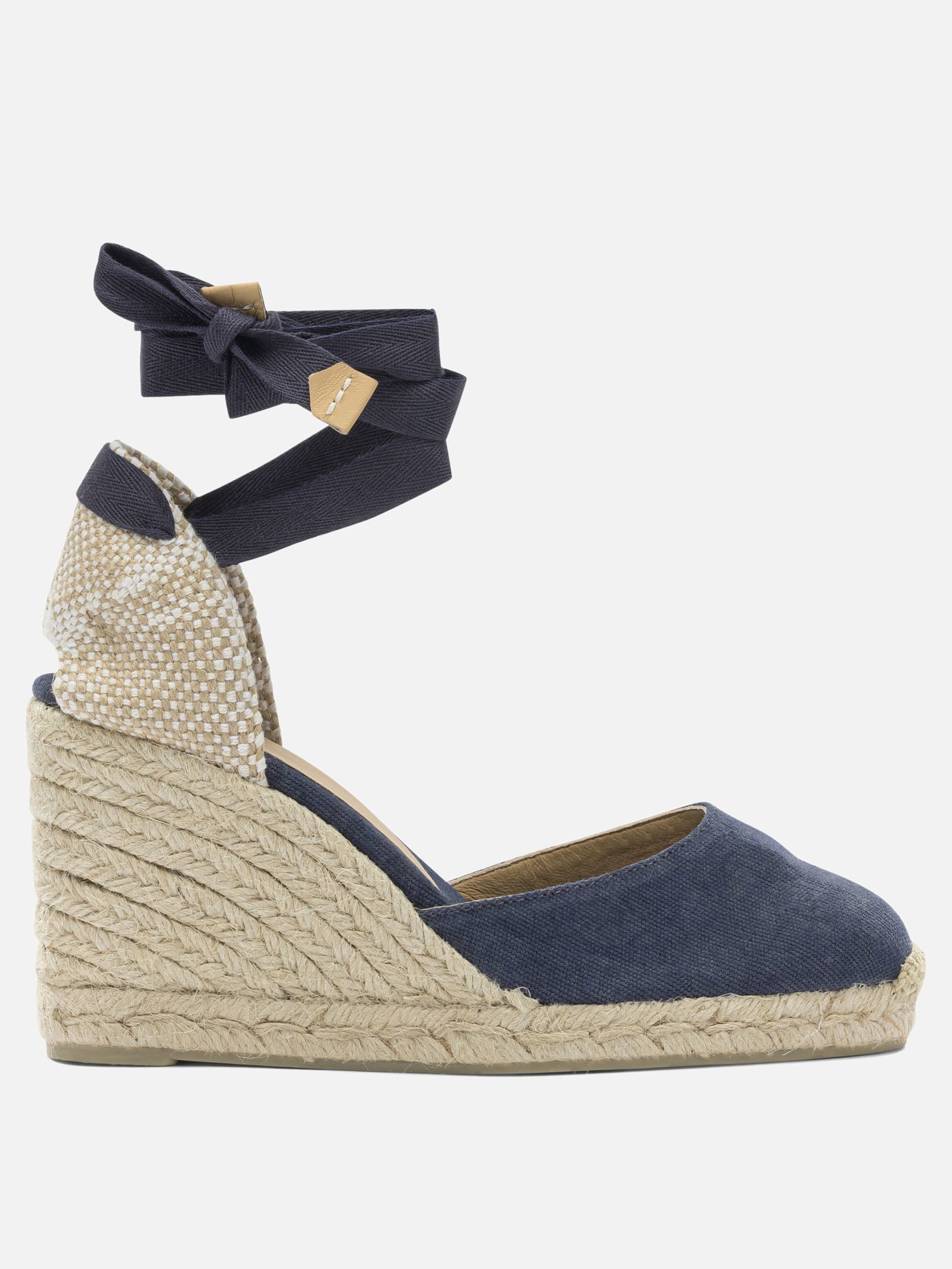 Heeled espadrilles 100% cotton - 100% rubber  Blue - Castañer Women | PDP | VIETTI Online Store | Zoom-Modal
