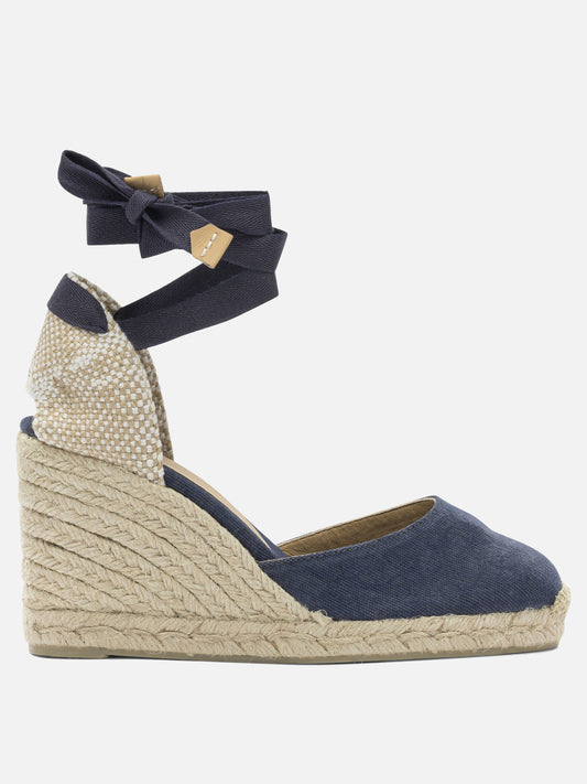 Heeled espadrilles 100% cotton - 100% rubber  Blue - Castañer Women | PLP | VIETTI Online Store 

