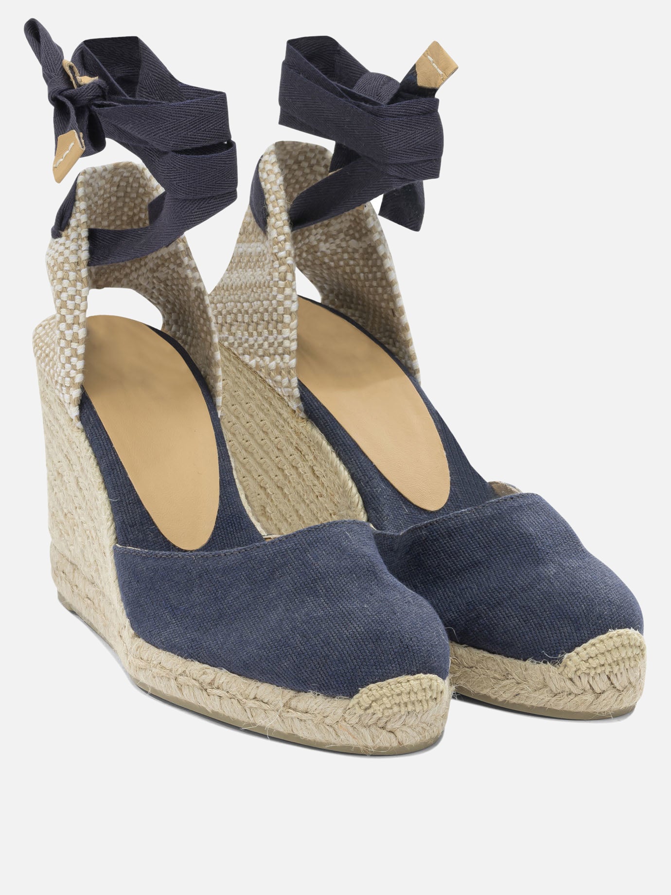 Heeled espadrilles 100% cotton - 100% rubber  Blue - Castañer Women | PDP | VIETTI Online Store | thumbnail_2