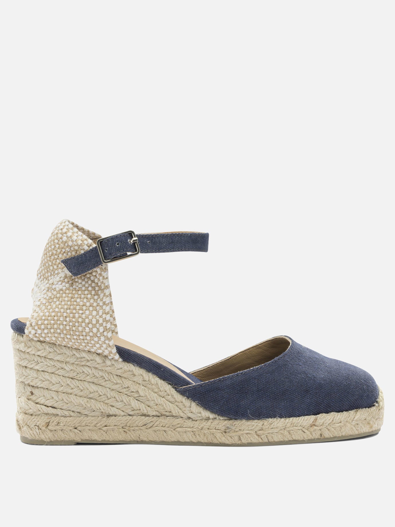 Heeled espadrilles 100% cotton - 100% rubber  Blue - Castañer Women | PDP | VIETTI Online Store | thumbnail