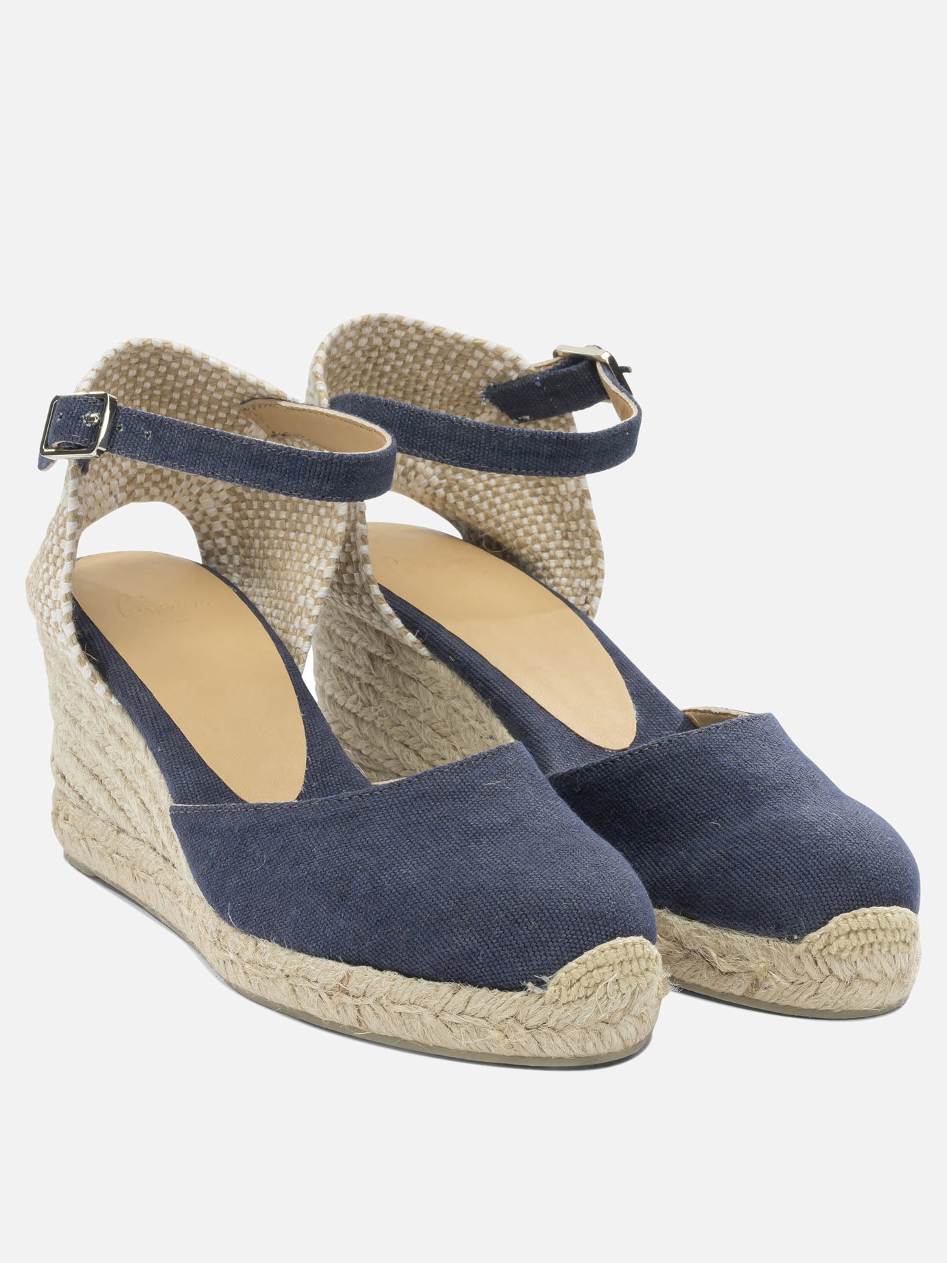 Heeled espadrilles 100% cotton - 100% rubber  Blue - Castañer Women | PDP | VIETTI Online Store | thumbnail_2