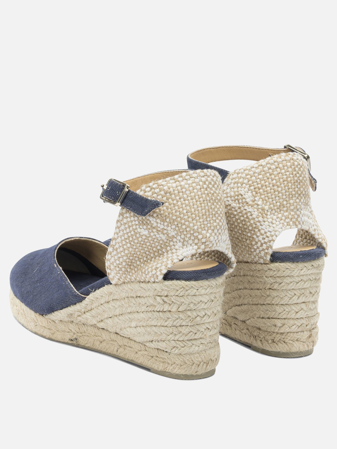Heeled espadrilles 100% cotton - 100% rubber  Blue - Castañer Women | PDP | VIETTI Online Store | thumbnail_4