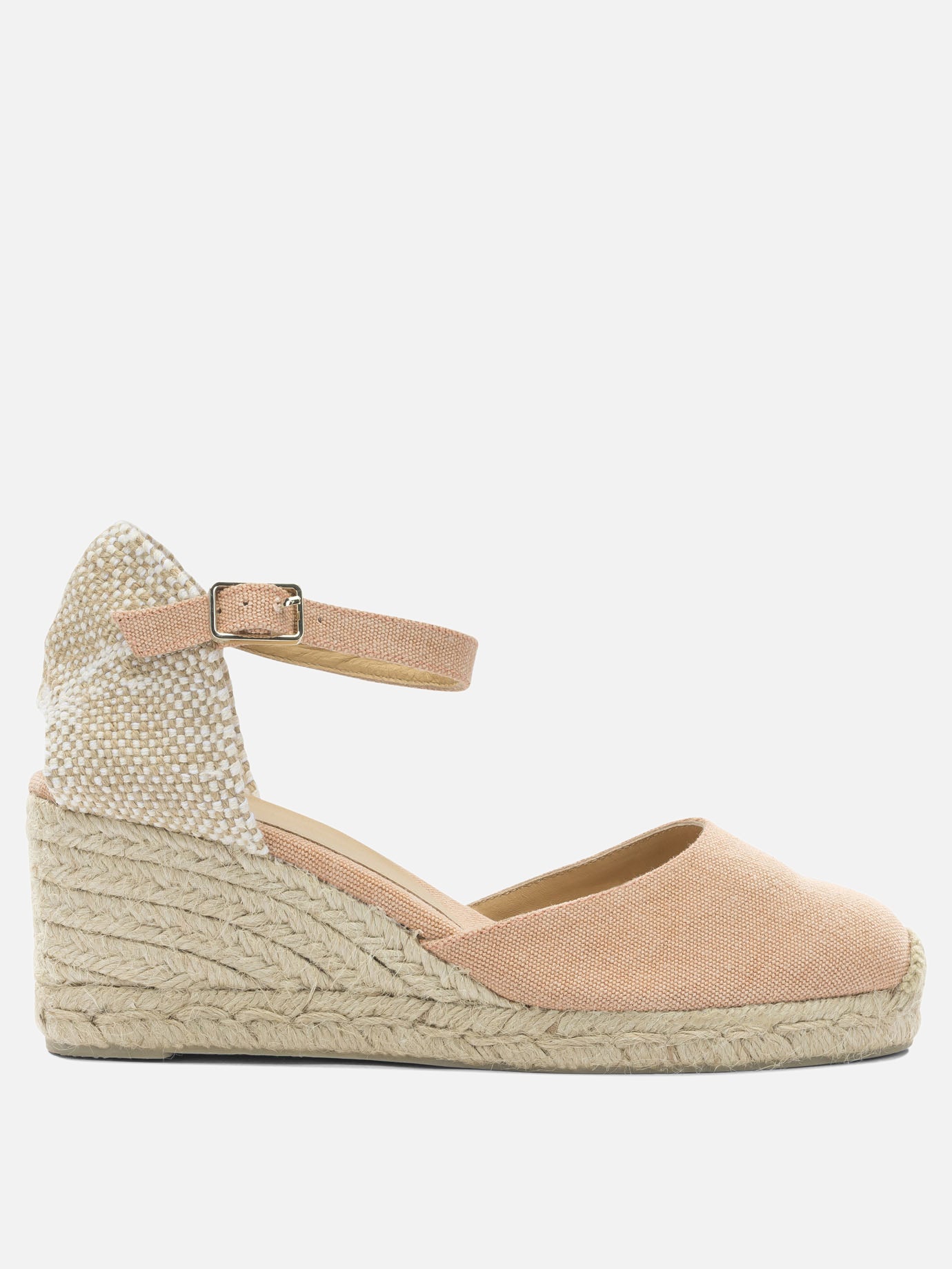 Heeled espadrilles 100% cotton - 100% rubber  Pink - Castañer Women | PDP | VIETTI Online Store | thumbnail