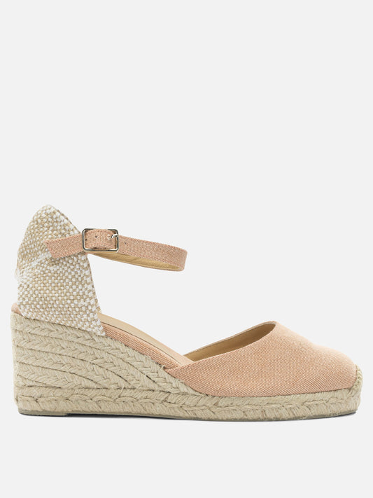 Heeled espadrilles 100% cotton - 100% rubber  Pink - Castañer Women | PLP | VIETTI Online Store 
