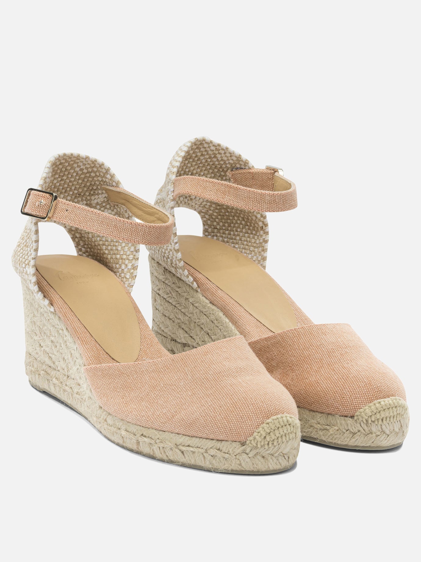 Heeled espadrilles 100% cotton - 100% rubber  Pink - Castañer Women | PDP | VIETTI Online Store | thumbnail_2
